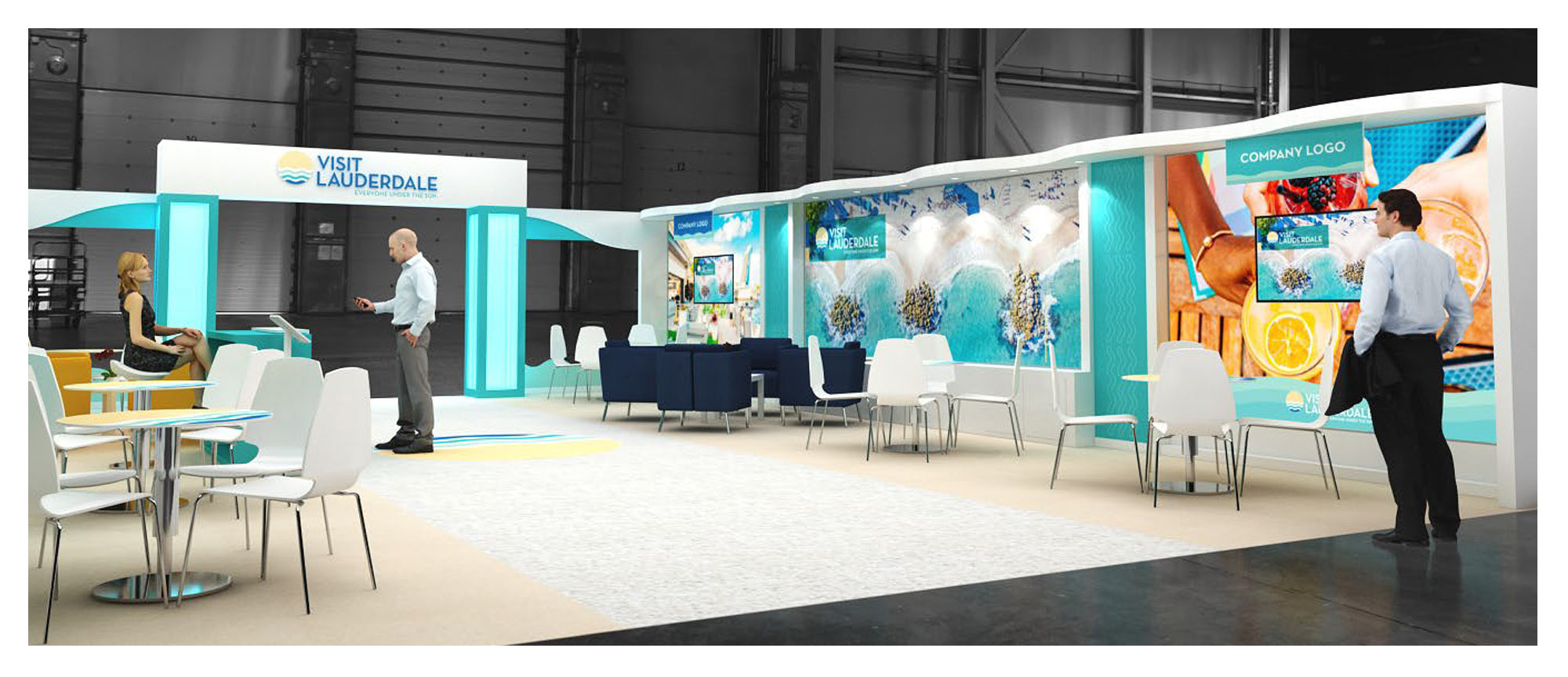 Visit Lauderdale tradeshow booth design - alternate angle - by Aqua